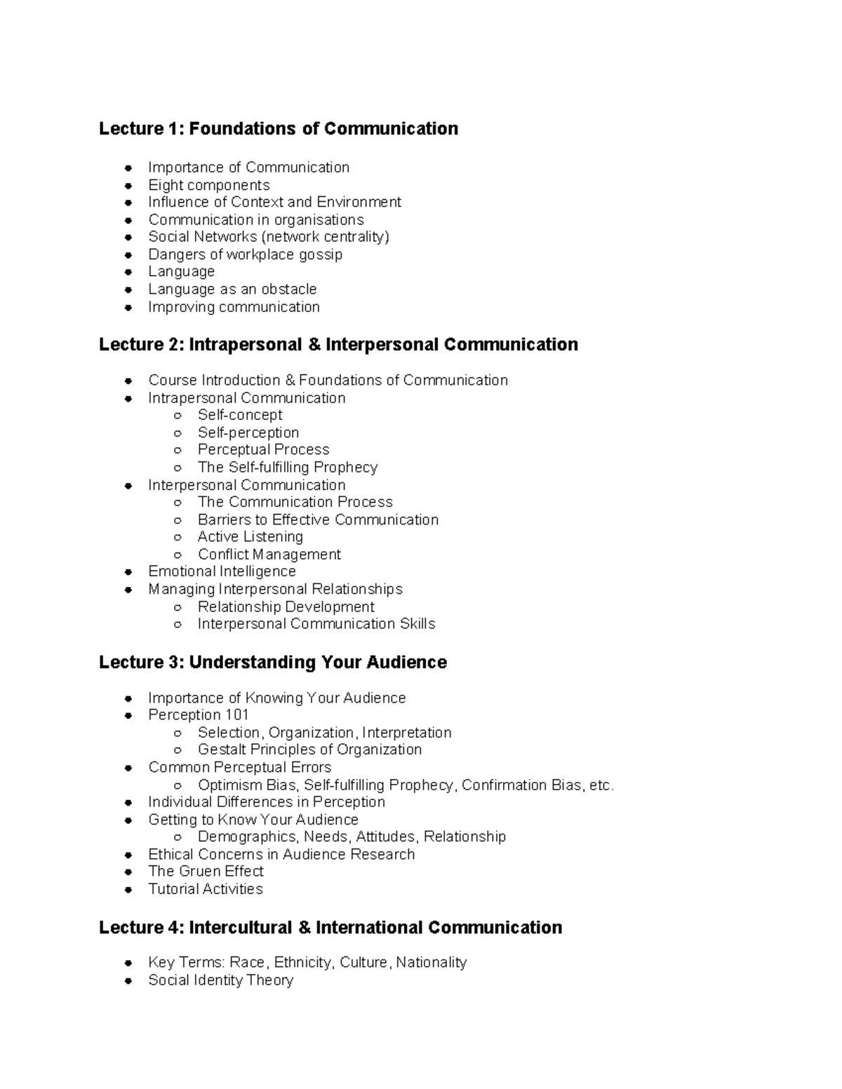 MGMT2002 Exam Notes - Lecture 1: Foundations of Communication ...