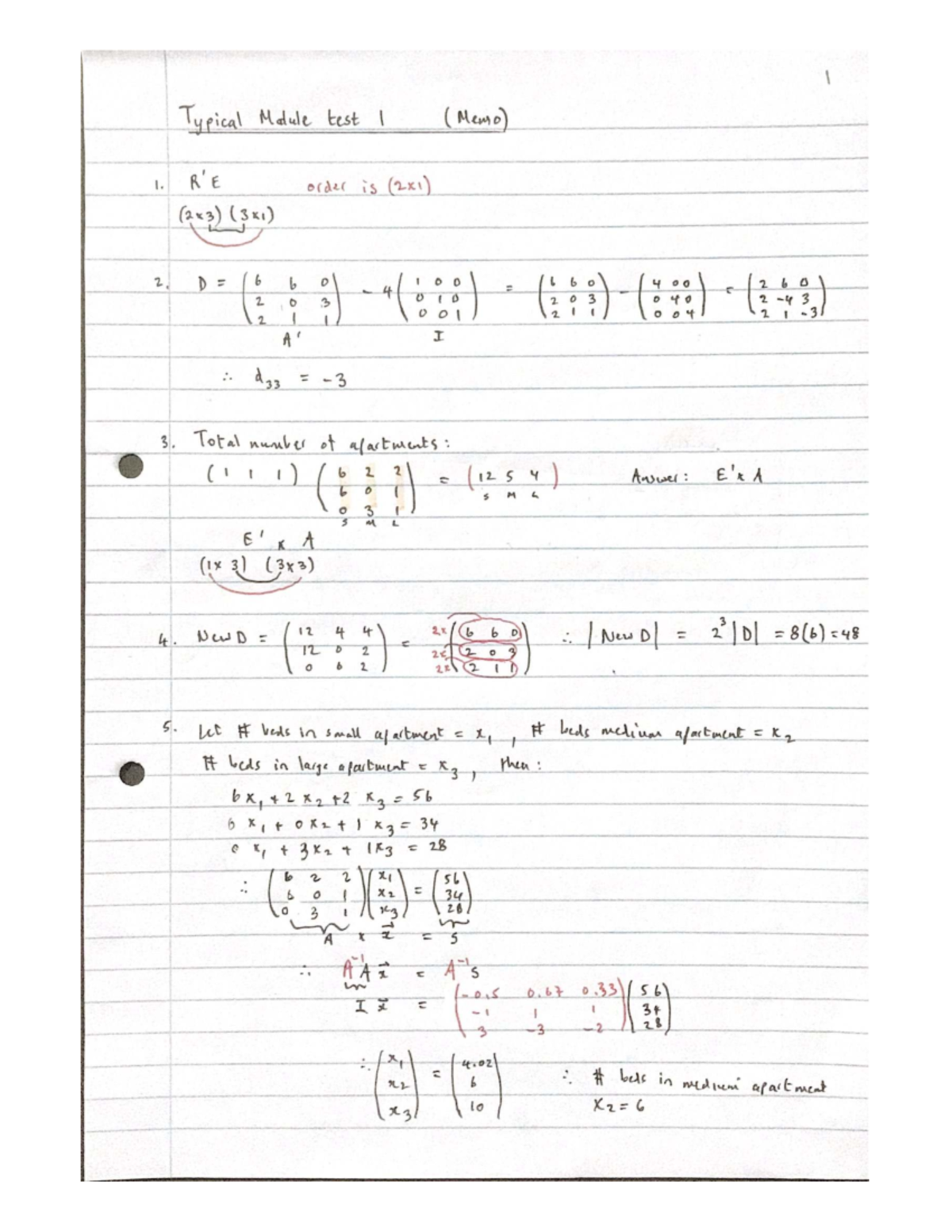 Typical Module Test 1 (Memo) - Detailed Solutions and Analysis - Studocu