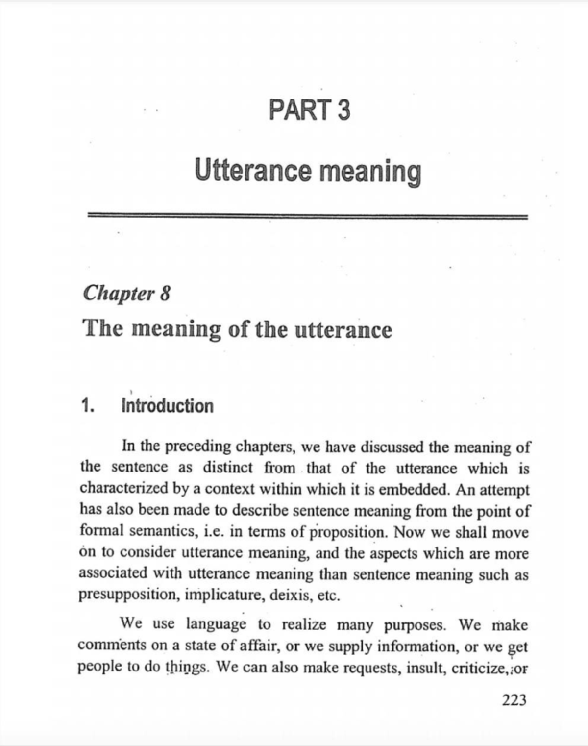 Utterance Meaning - Semantics Chapter 8 Revision (2023-2024) - Studocu
