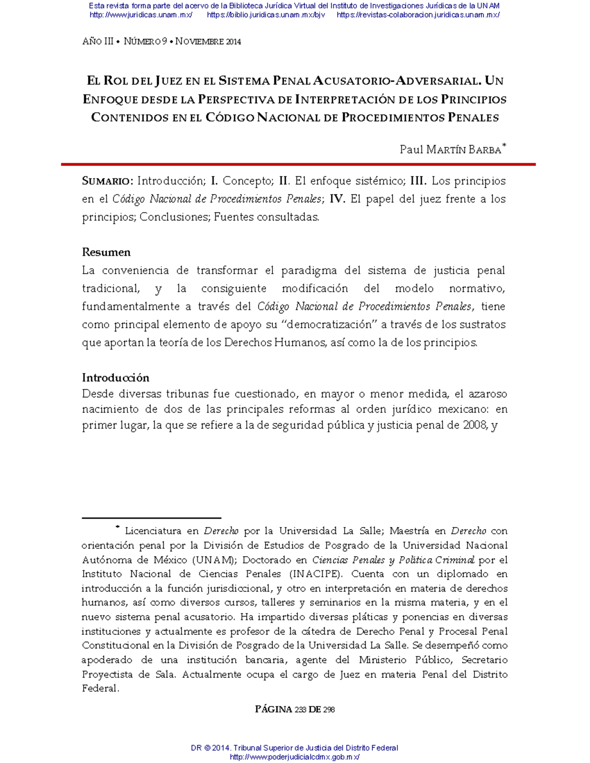 El Rol del Juez en el Sistema Penal: Perspectivas y Principios del CNPP ...