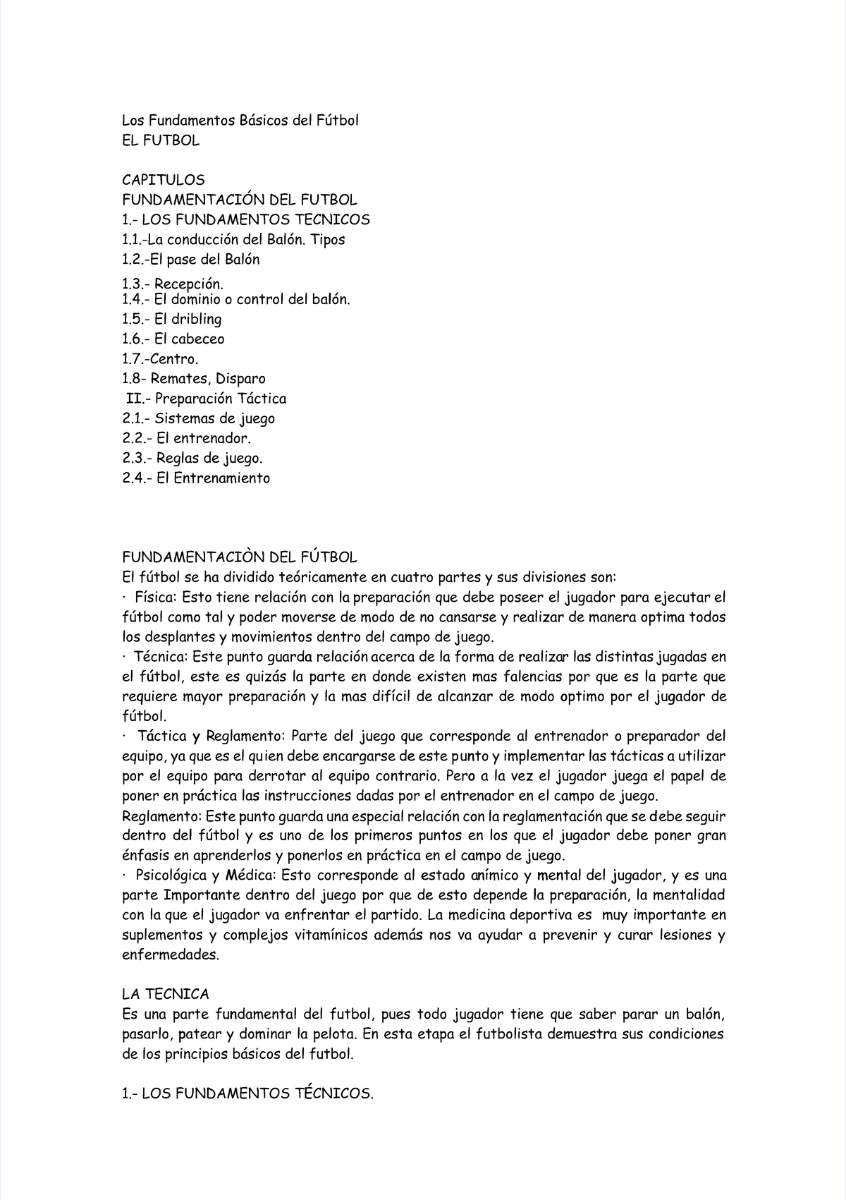 Fundamentos Técnicos del Fútbol: Conducción, Pase y Dribbling - Studocu