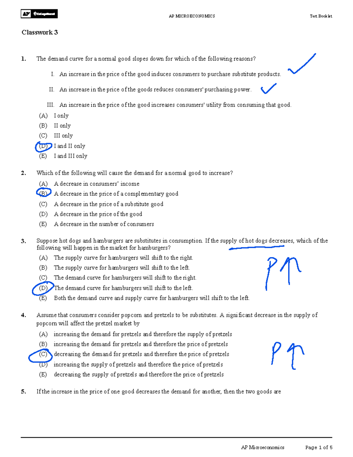 Classwork 3 - AP Macro Economics Unit Practice MCQ - Studocu