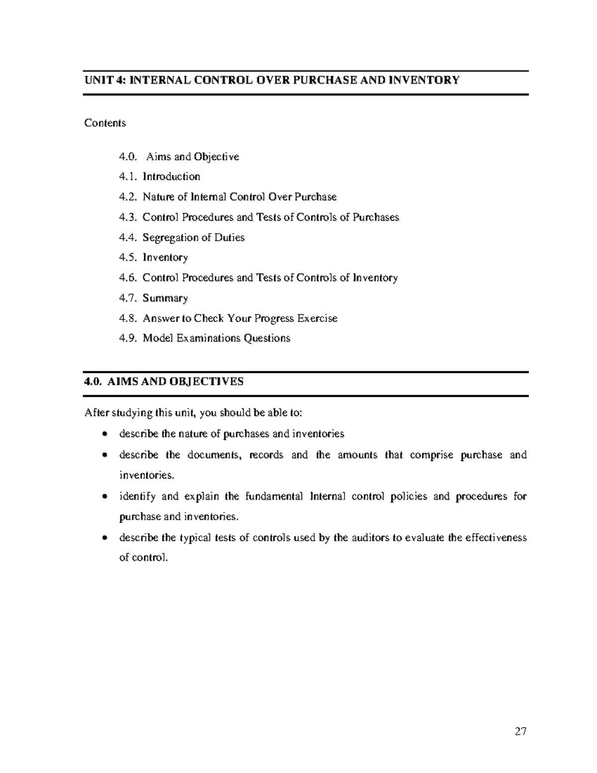 Unit 4 - Internal Control Over Purchases and Inventory (Auditing) - Studocu