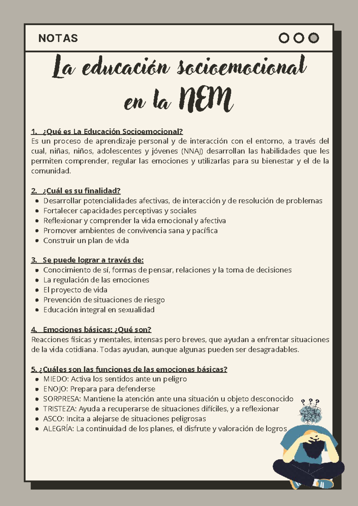 Notas sobre la Educación Socioemocional en la NEM - Studocu