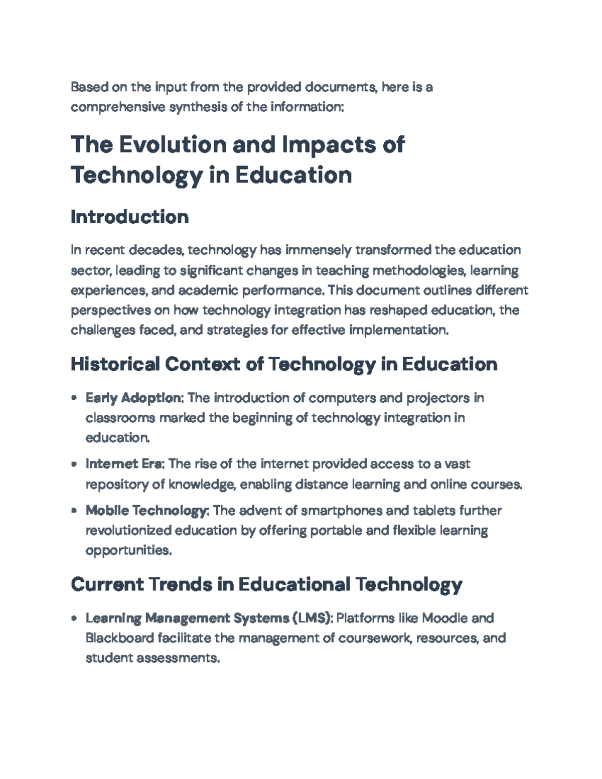 The Evolution and Impacts of Technology in Education: A Comprehensive ...