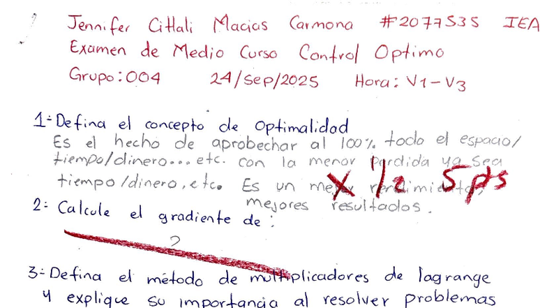 IEA 004 Examen de Medio Curso: Control Óptimo y Métodos de Optimización ...