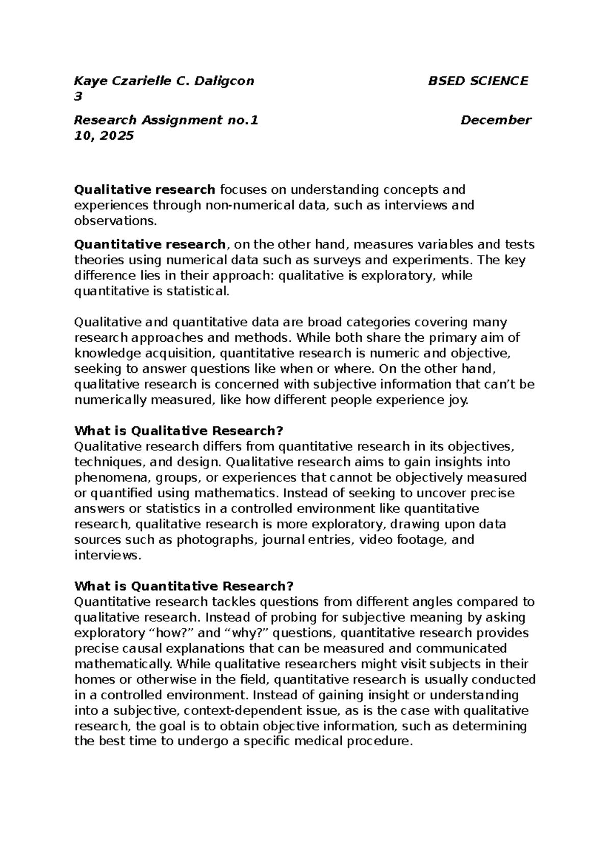 Qualitative & Quantitative Research: Basics & Applications (BSED ...