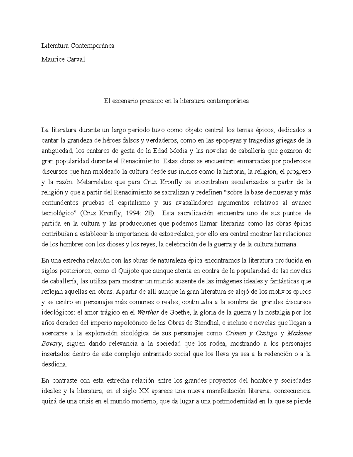 Literatura Contemporánea: El Escenario Prosaico en la Narrativa Actual ...