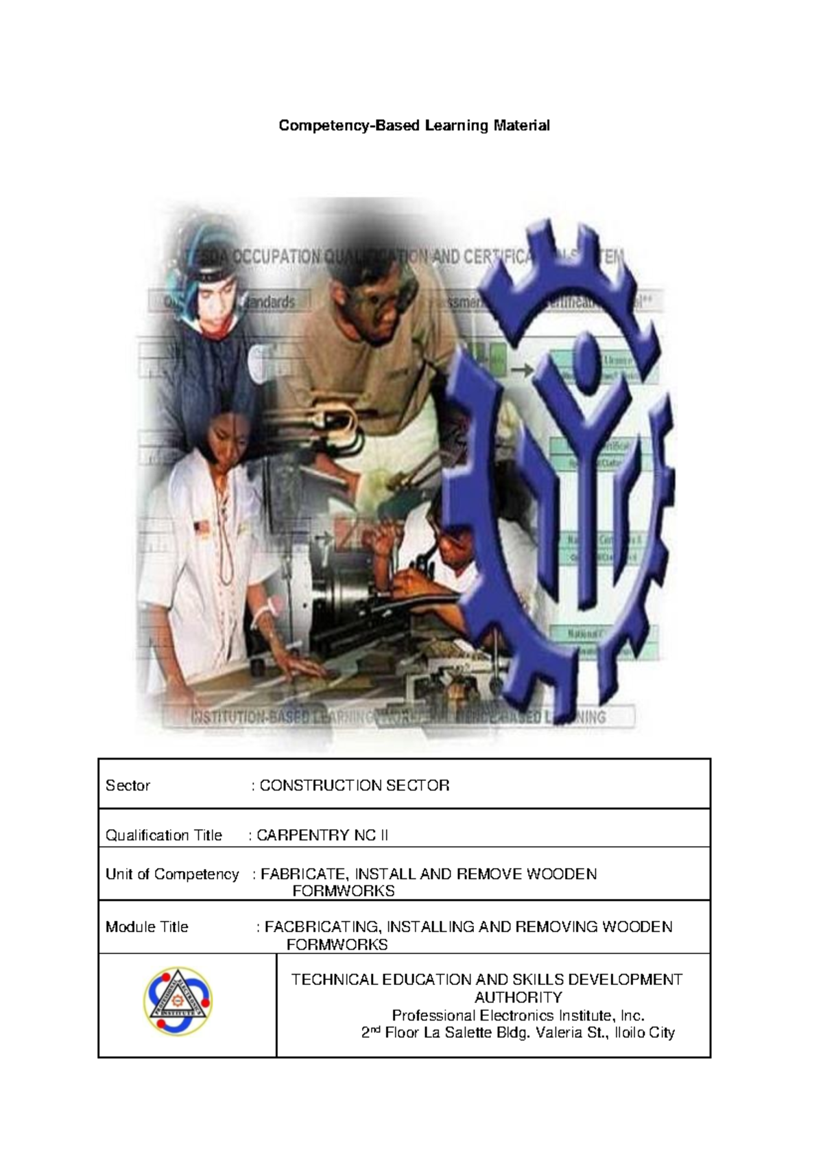 Carpentry NC II: Fabricate, Install & Remove Wooden Formworks Module - Document Preview