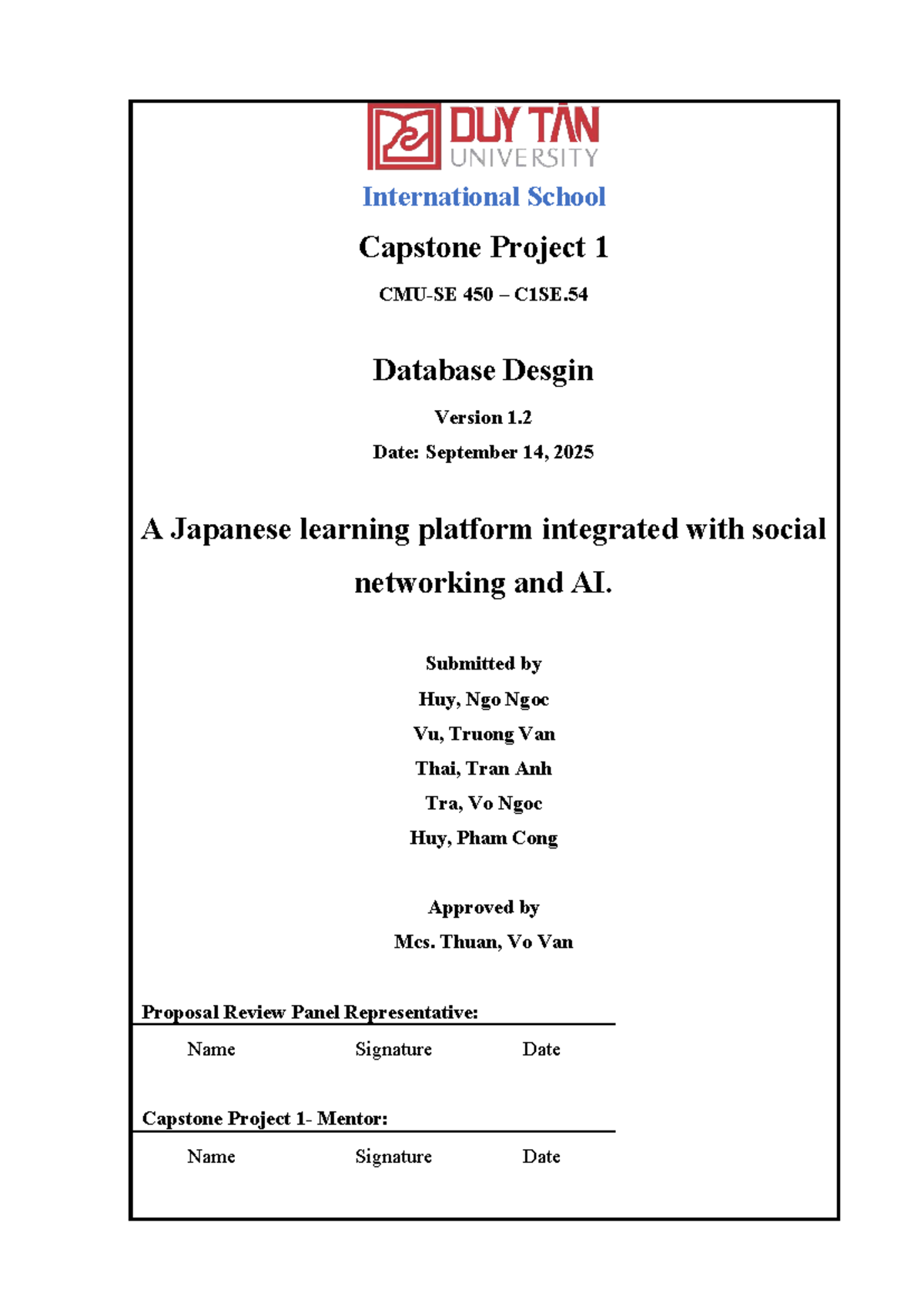 C1SE.54 Database Design: HanabiHub Capstone Project Overview - Studocu