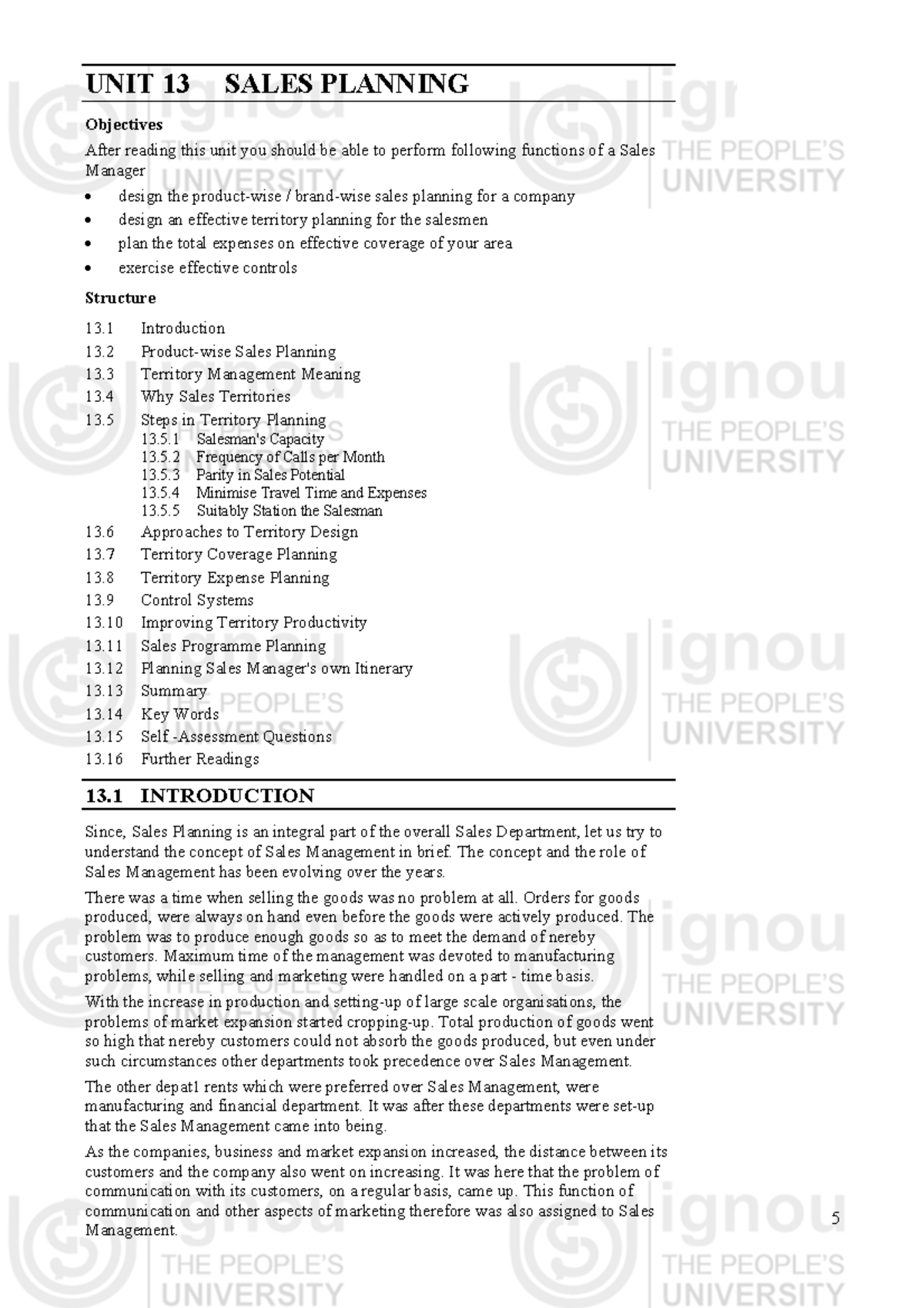 Sales Planning (UNIT 13) - Effective Territory Management and Design ...