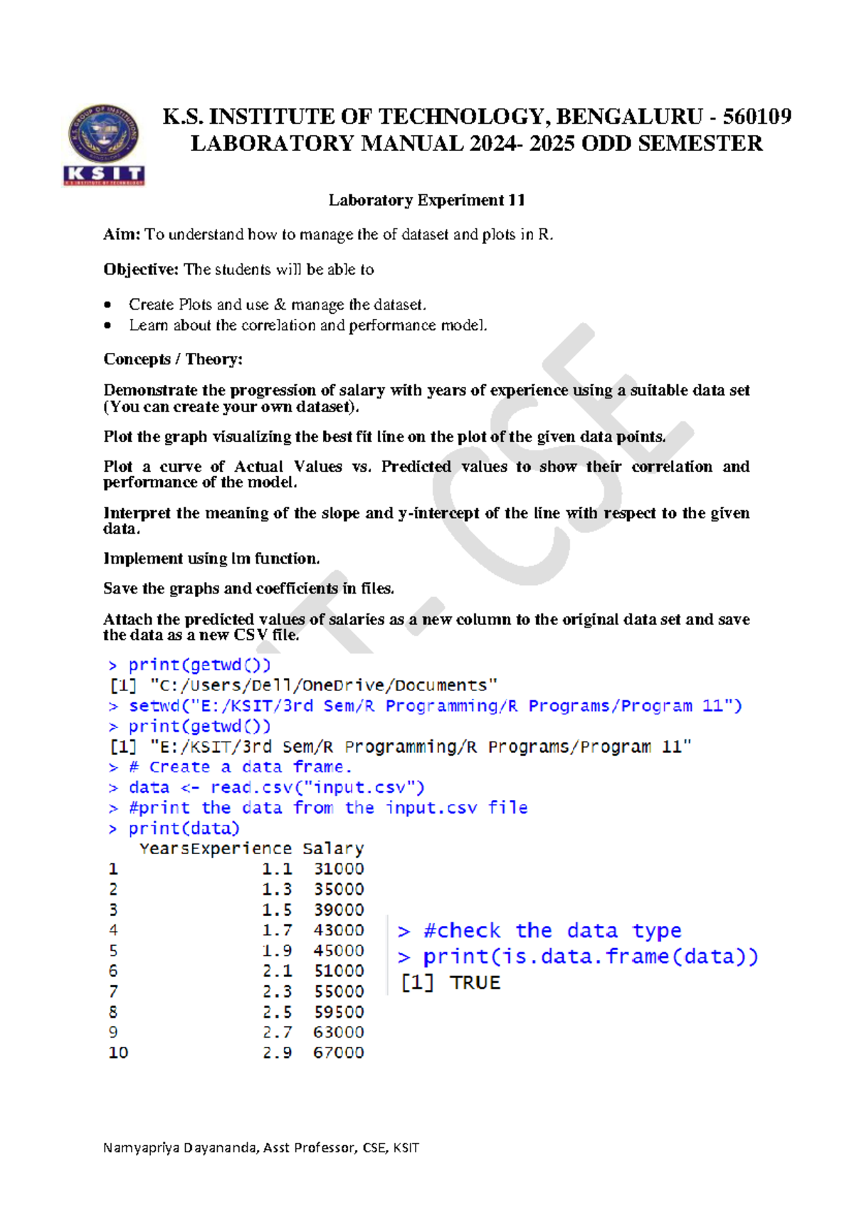 Lab 12 - Program - K. INSTITUTE OF TECHNOLOGY, BENGALURU - 560109 ...