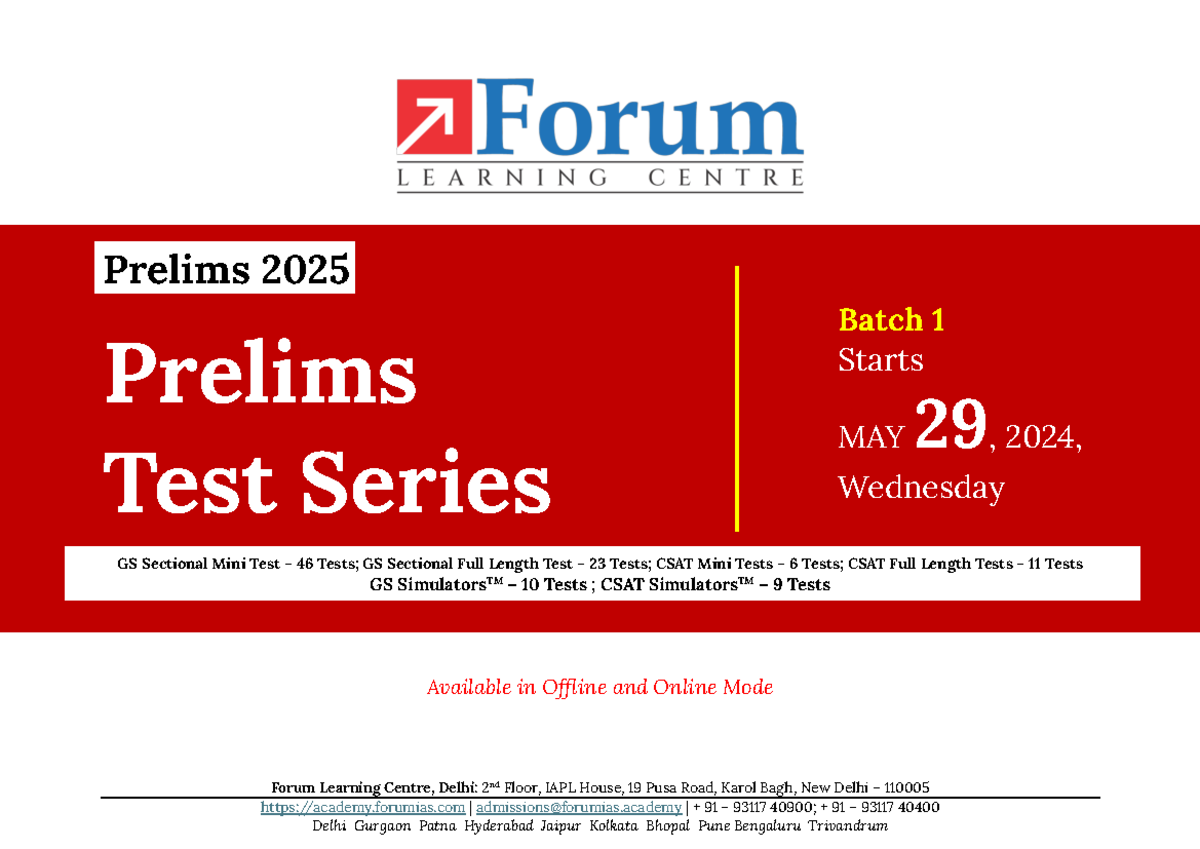 UPSC Prelims 2025: Comprehensive Test Series & Practice Tests - Studocu