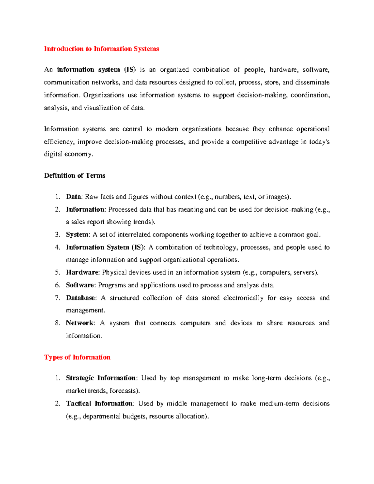 IS 101: Introduction to Information Systems and Their Benefits - Studocu