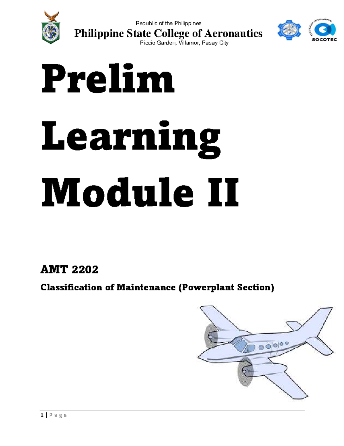 AMT 2202 Prelim Learning Module II: Powerplant Maintenance ...