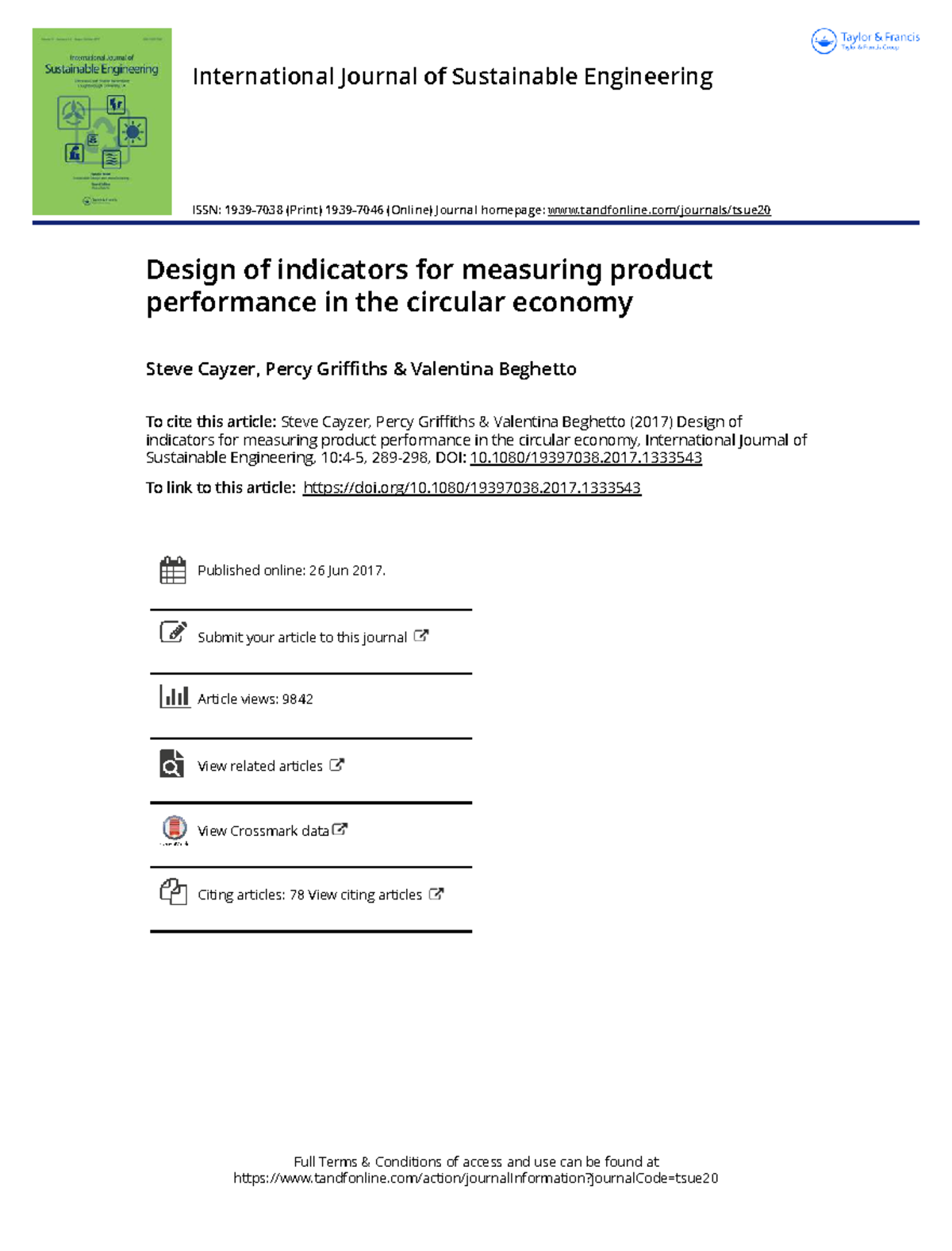 Designing CE Performance Indicators: A Framework for Evaluation - Studocu