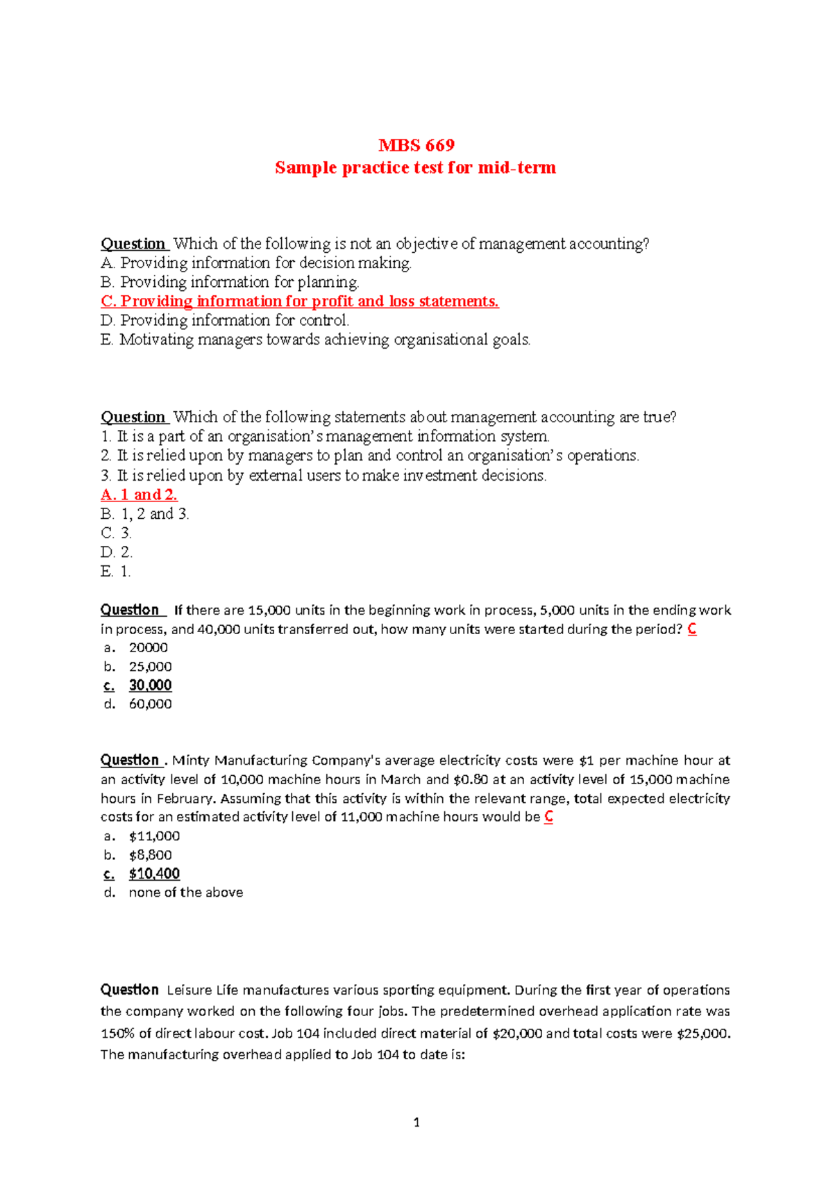 MBS 669 Mid-term Sample Practice Test and Review Questions - Studocu
