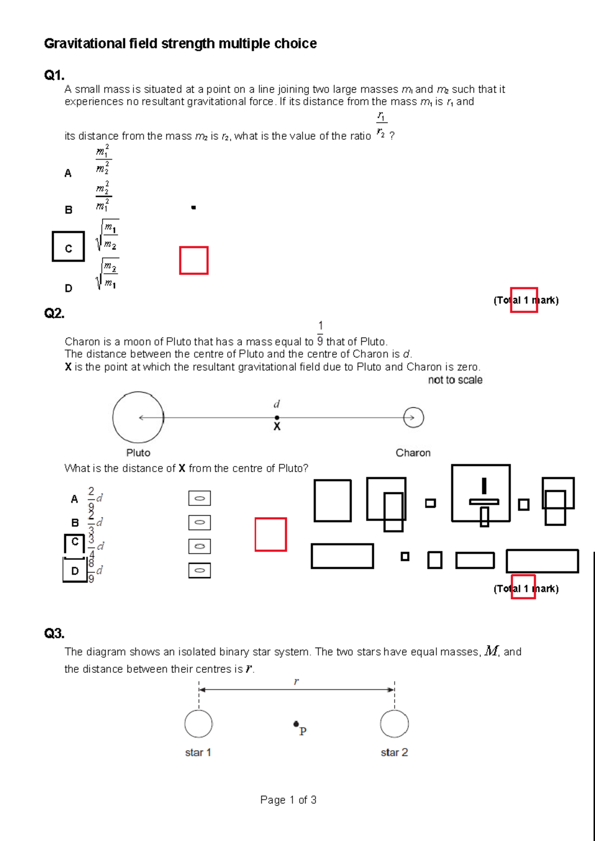 Gravitational Field Strength MCQs - Physics 101 - Studocu