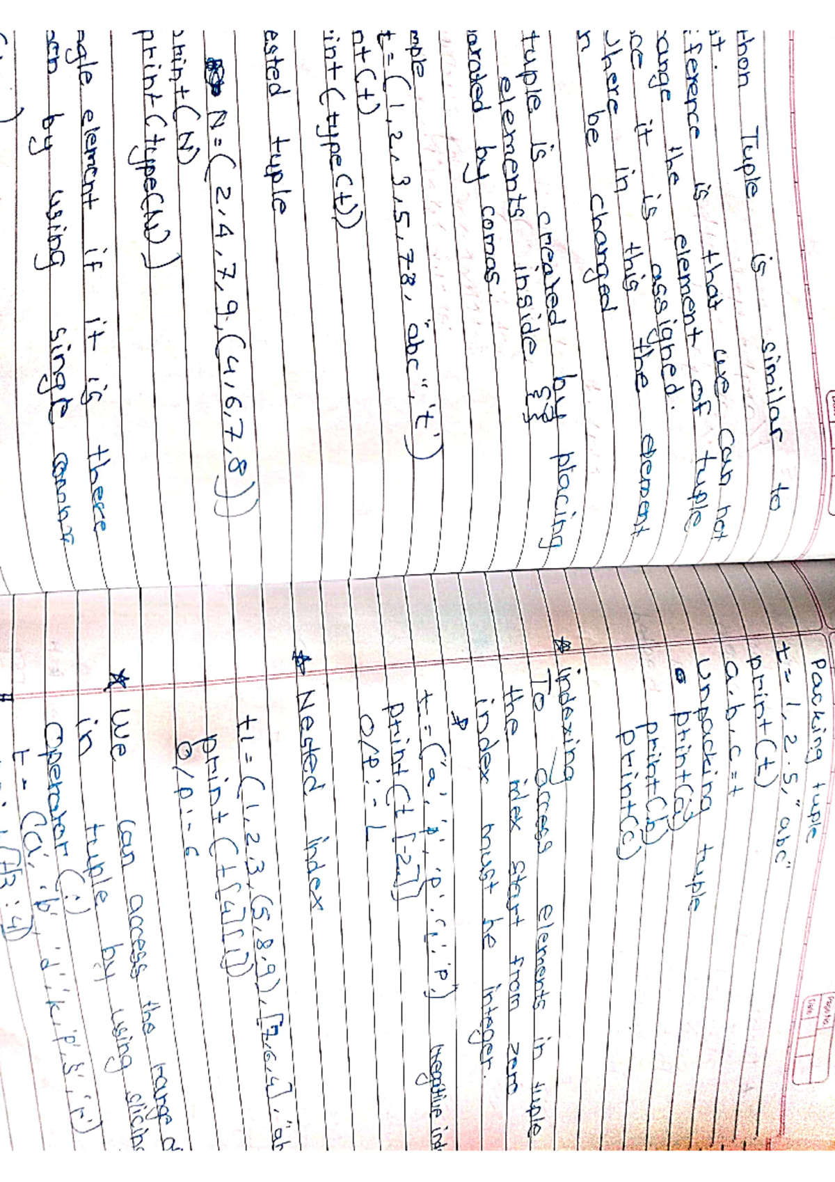 Imp notes excellent notes - Parking tuple Page No. (Date) in Tuple is ...