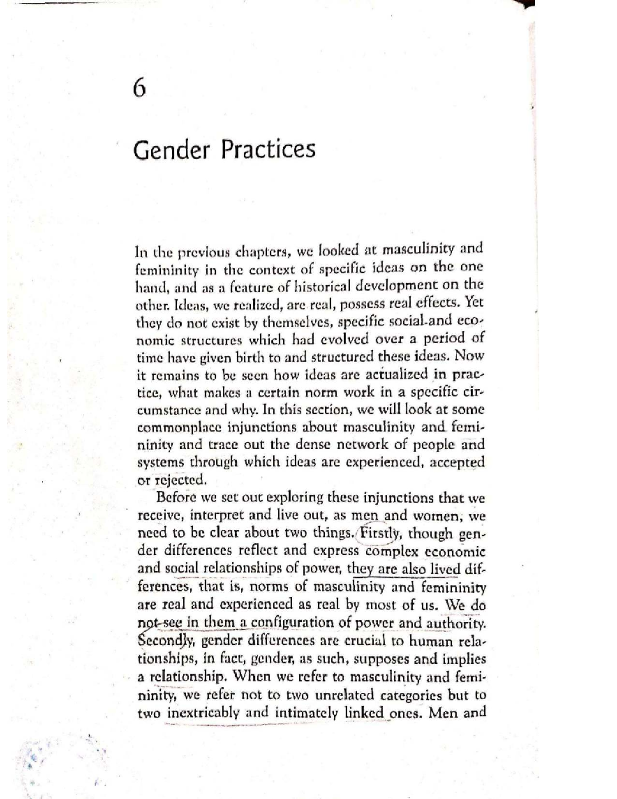 Chapter 6: Gender Practices in Historical Context (Vgeetha) - Studocu