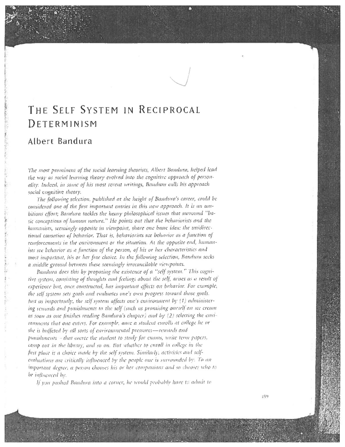 Final Exam Review Notes for Course XYZ 101: Bandura's Self System - Studocu
