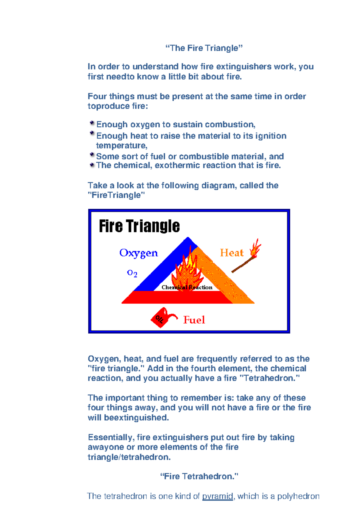 The Fire Triangle Explained - Seamanship Notes - Studocu