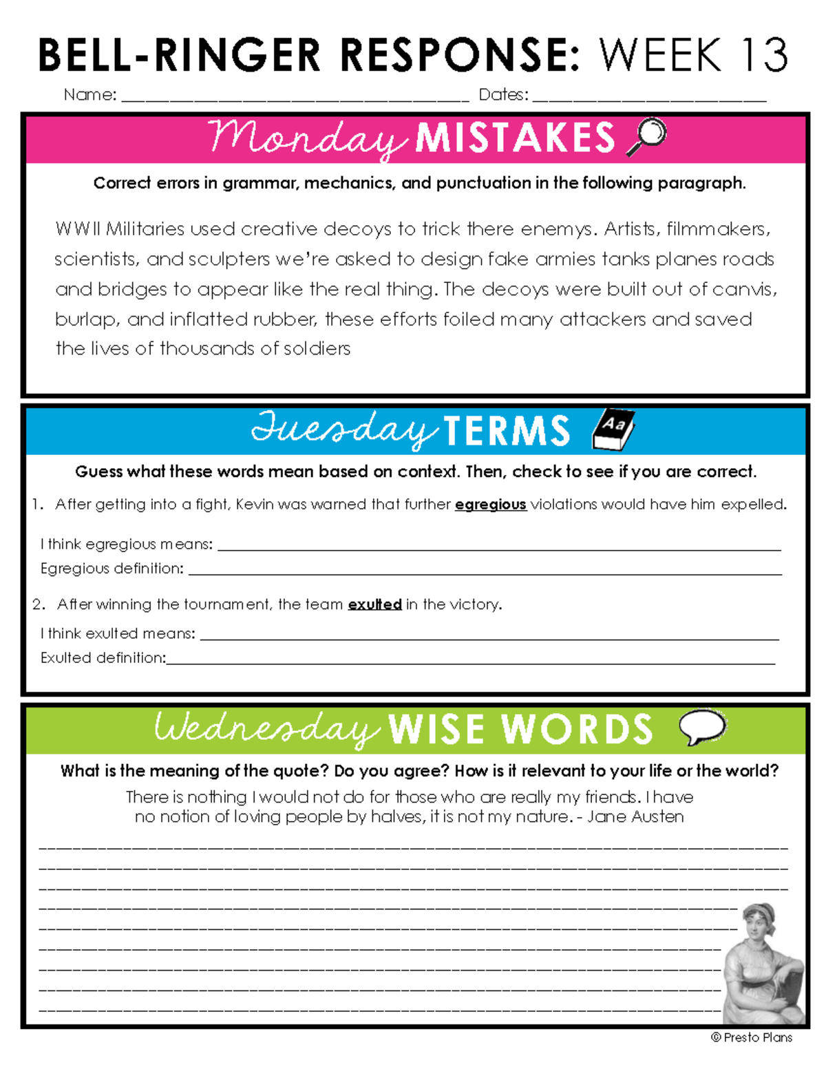 RESPONSE: WEEK 13 - Grammar, Terms, and Wise Words Analysis - Studocu