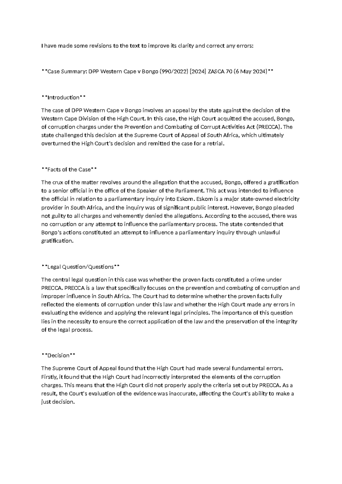 I have made some revisions to the text to improve its clarity and ...
