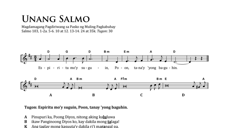 3 Salmo Easter - Pasko ng Muling Pagkabuhay - Studocu