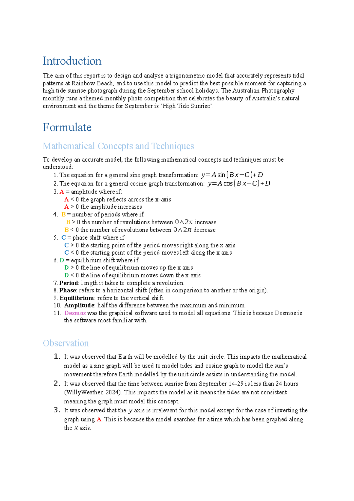 Methods PSMT - 20:20 Year 11: Modelling Tides for Sunrise Photography ...
