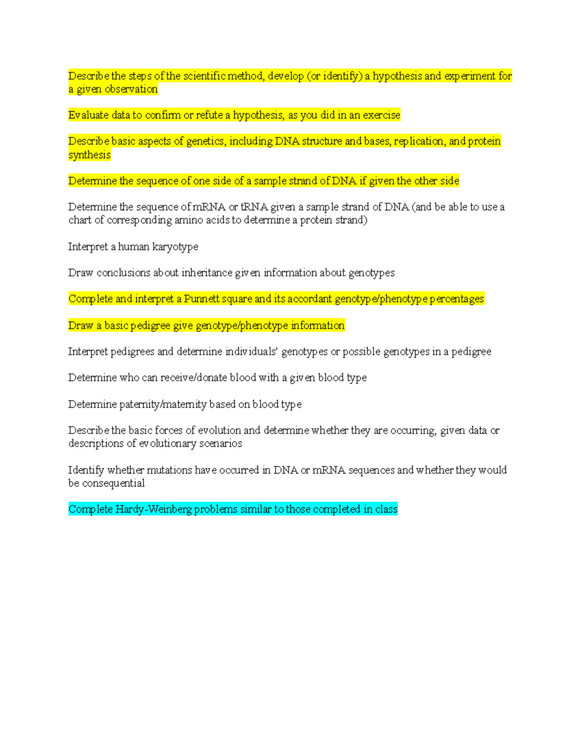 Biology 101: Steps of Scientific Method and Genetics Concepts Overview ...