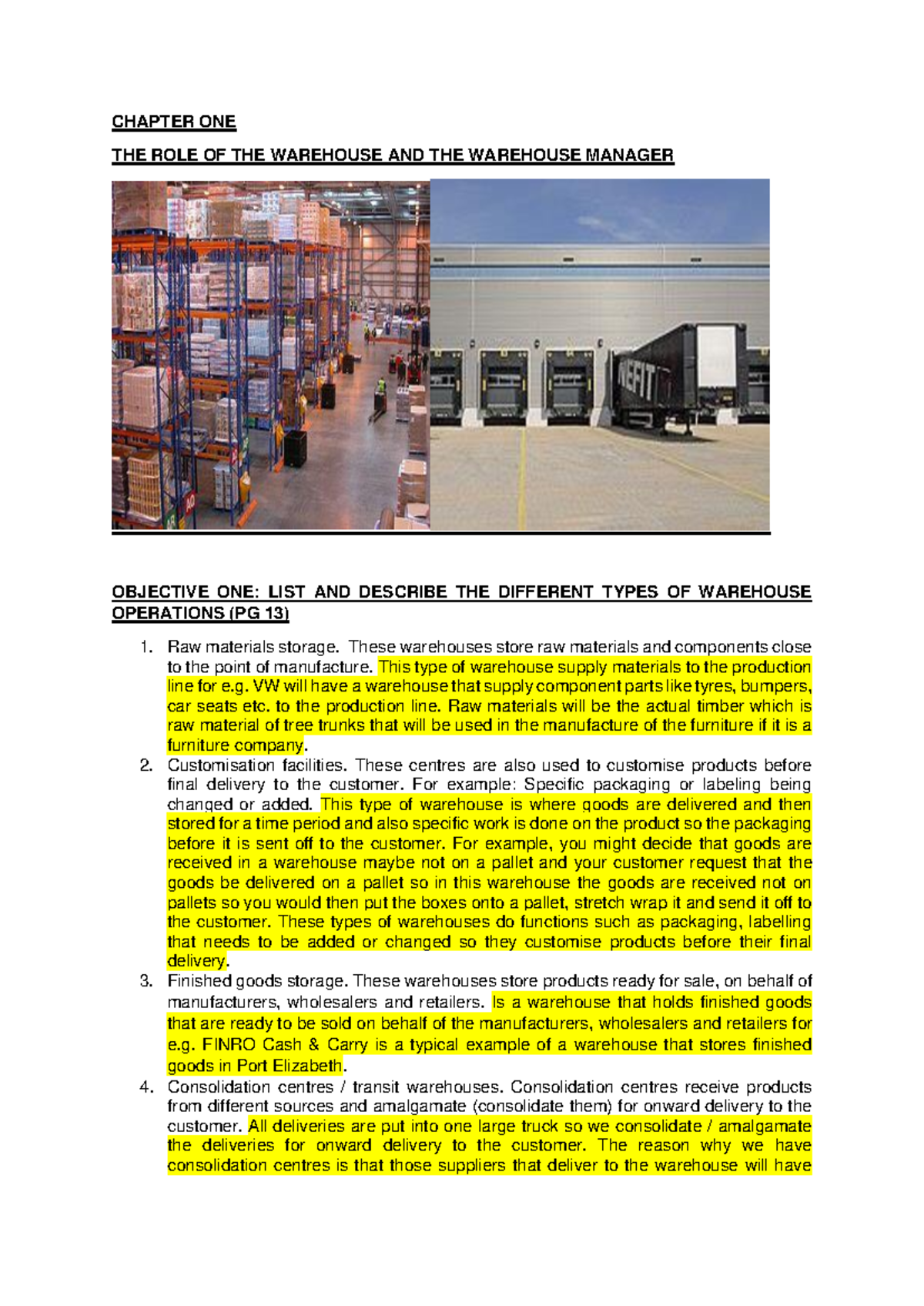 Chapter 1-9: Comprehensive Warehouse Management Notes (260305) - Studocu