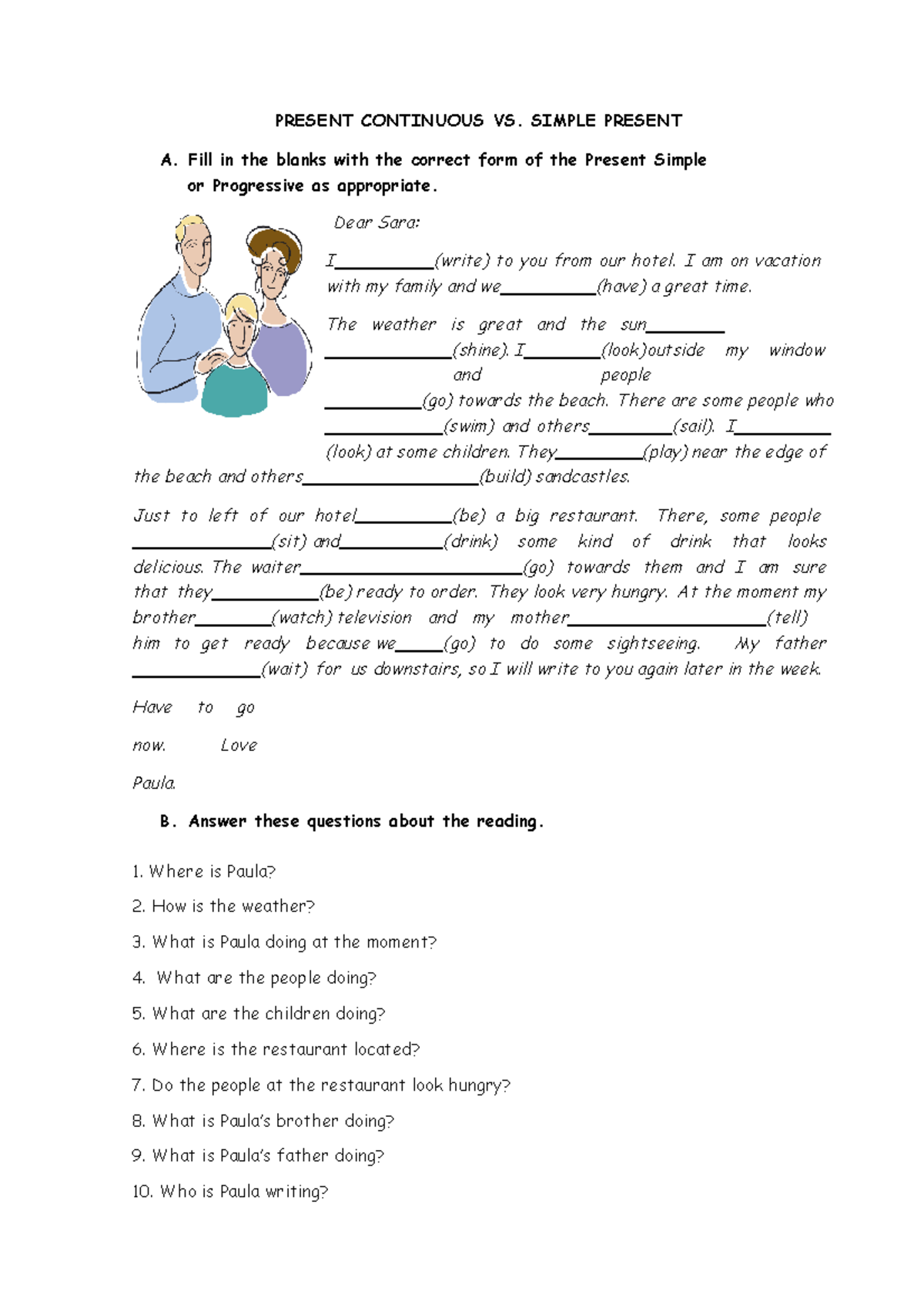 Present Continuous vs. Simple Present Practice (ENG 101) - Studocu