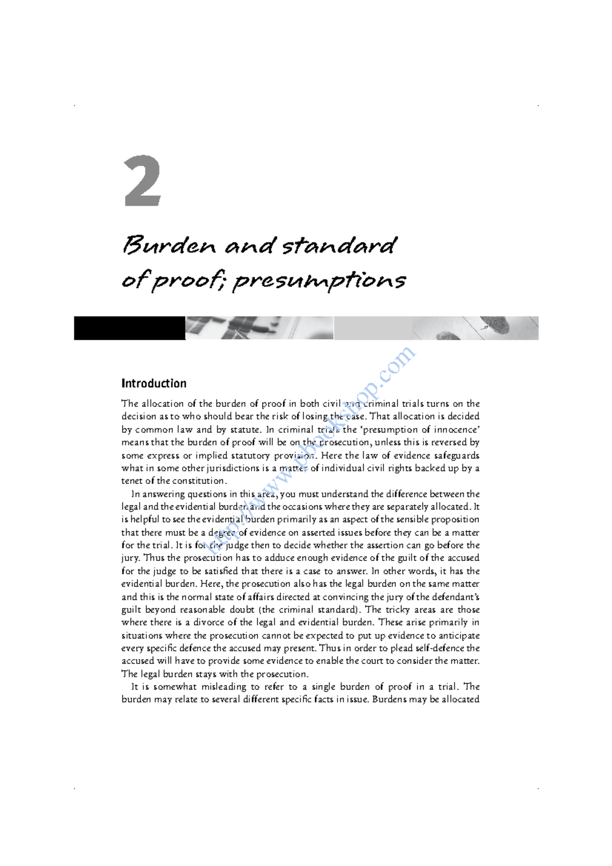 Evidence Law (LAW 301): Burden of Proof and Presumptions Overview - Studocu