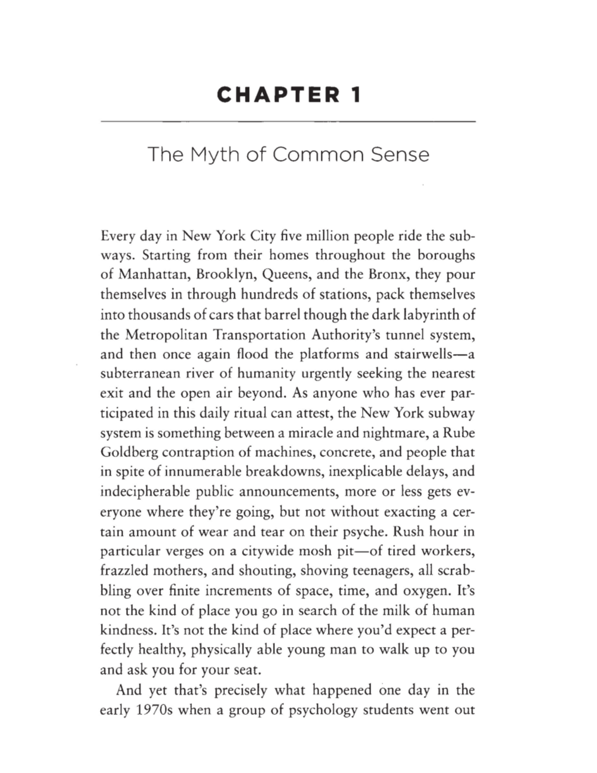 CHAPTER 1: The Myth of Common Sense (Course Code: PSY101) - Studocu