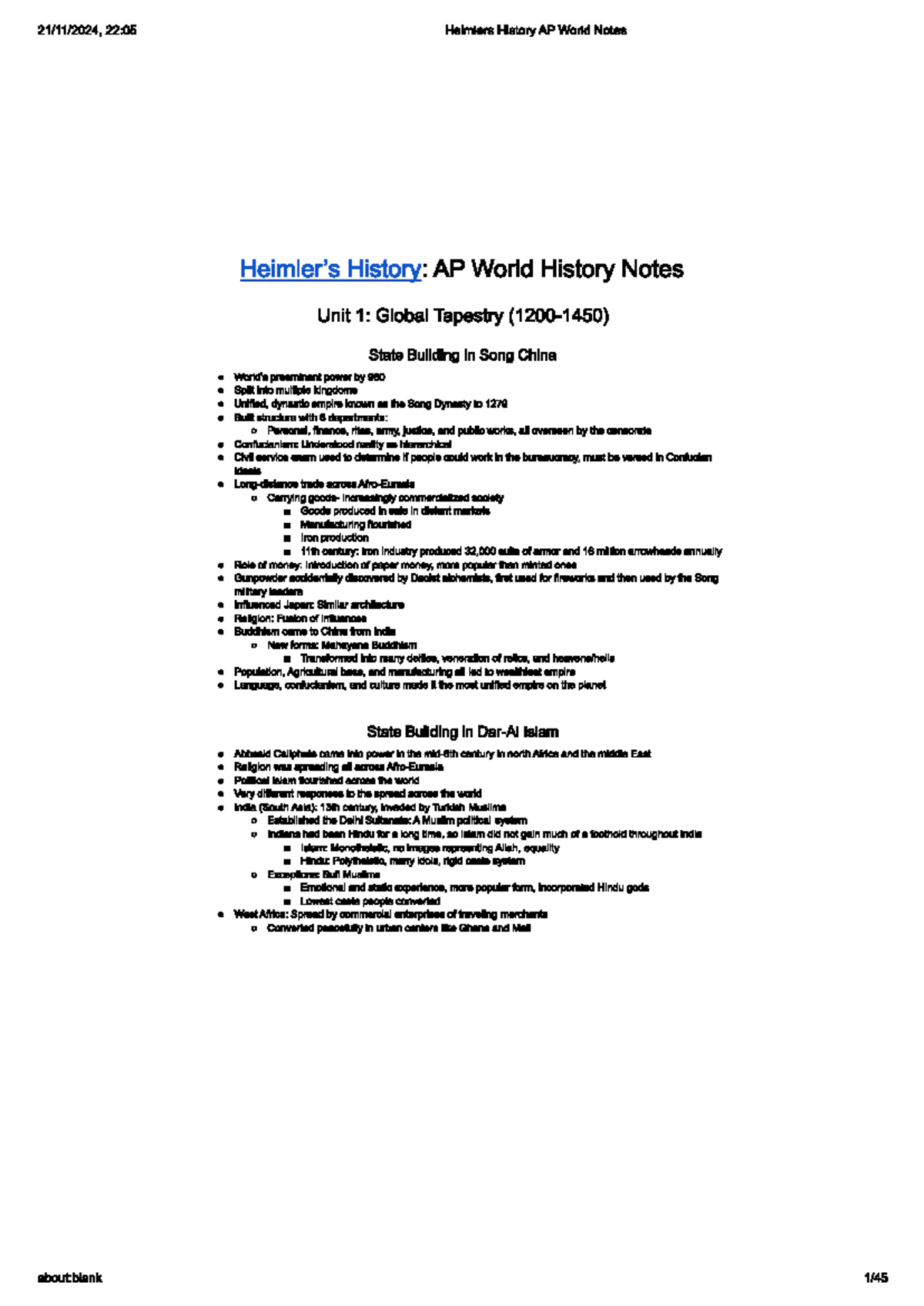22:05 Heimlers History AP World Notes: Unit 1 Overview of Global ...
