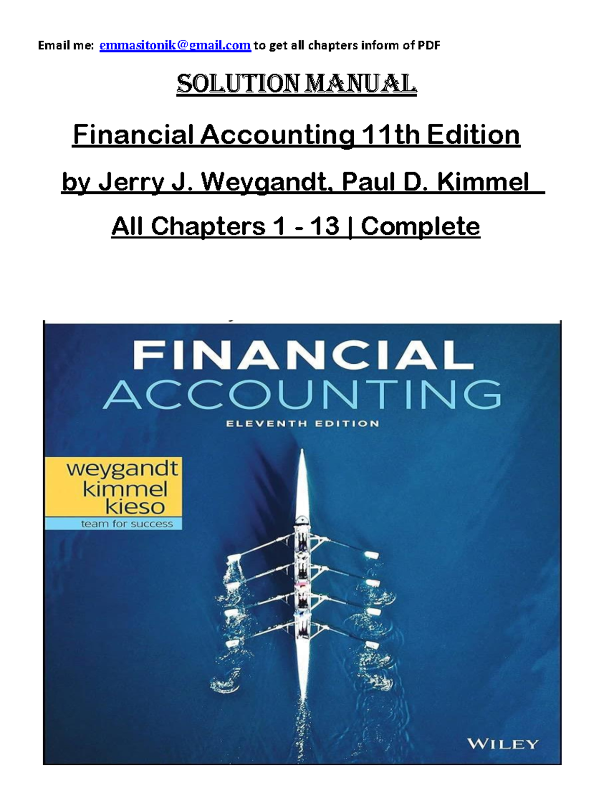 Solution Manual for Financial Accounting (11th Ed.) by Weygandt et al ...
