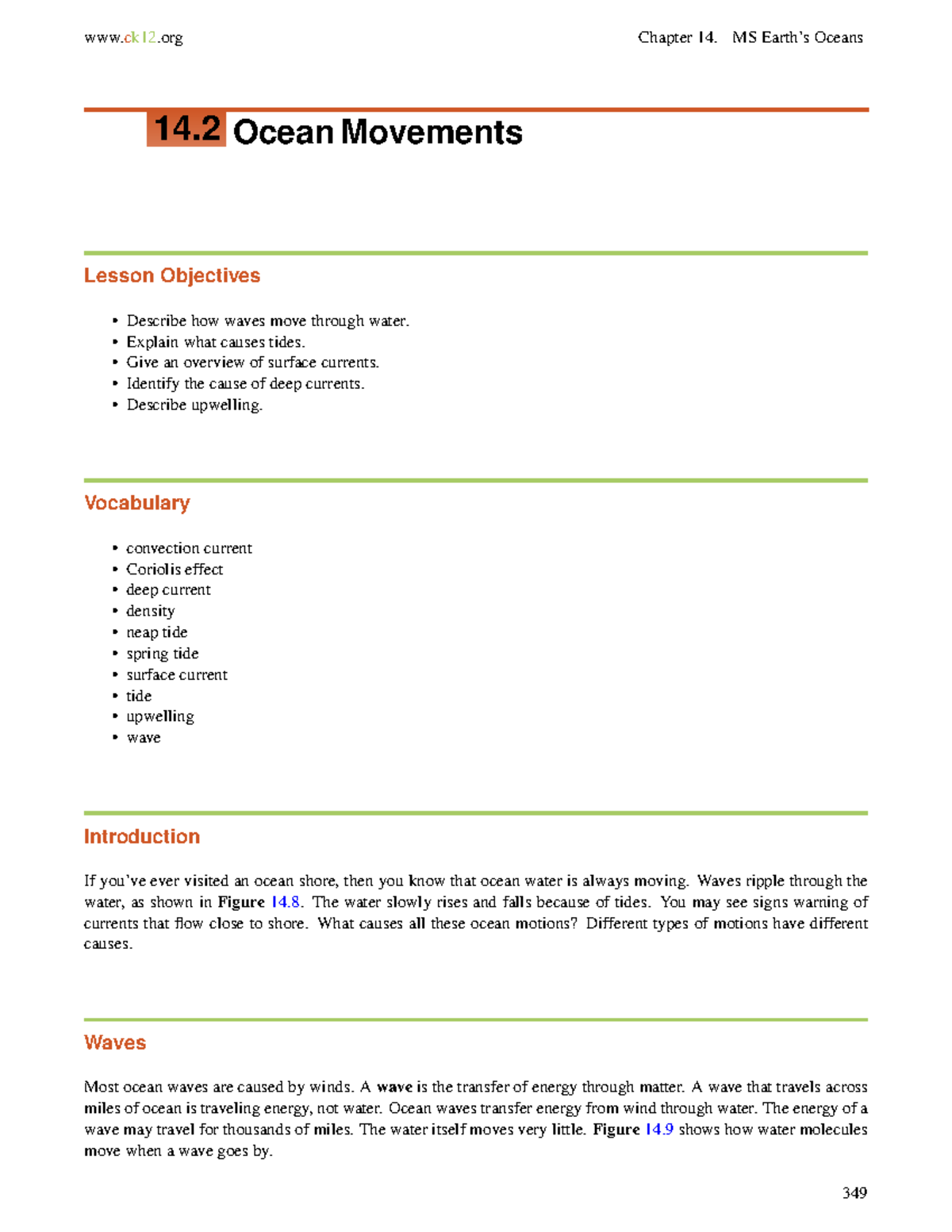 Ocean Movements: Waves, Currents, and Tides in MS Earth - ck12 Chapter ...