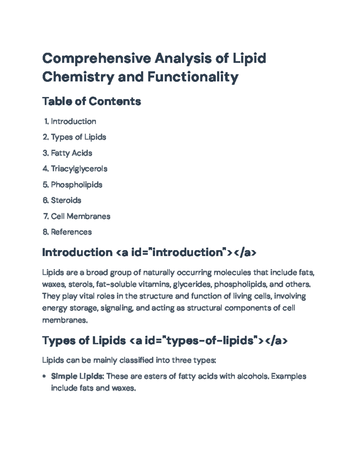 Lipid Chemistry and Functionality: Comprehensive Study Guide ...