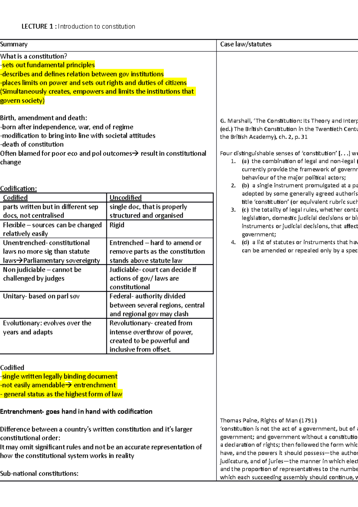 Public Law - Lecture Notes on Constitutional Principles (PUB101) - Studocu