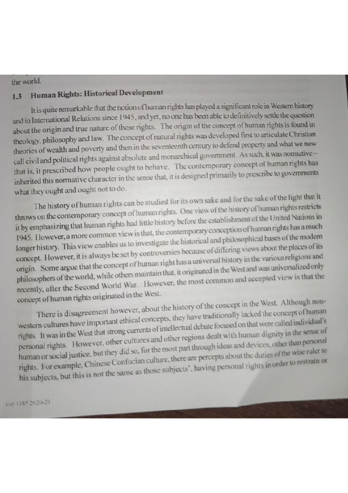Human rights historical development - Human Rights Administration - Studocu