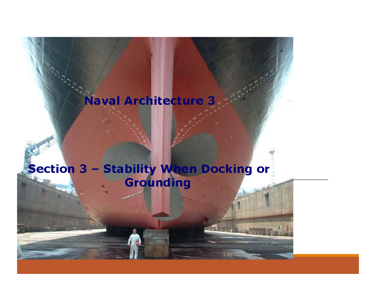 Naval Architecture 3: Stability During Docking - Key Concepts - Studocu