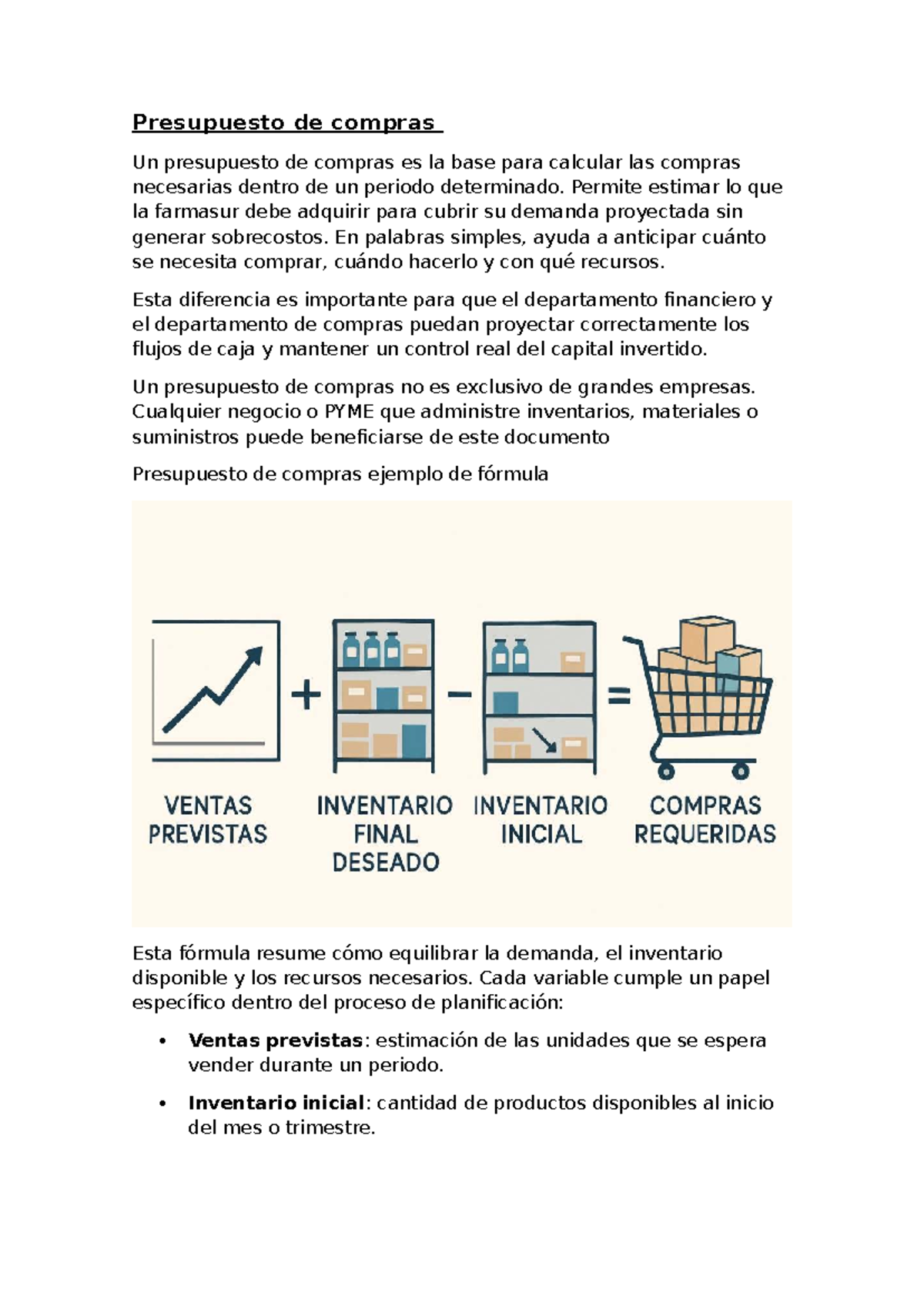 Presupuesto de Compras y Efectivo: Guía Práctica para Empresas - Studocu