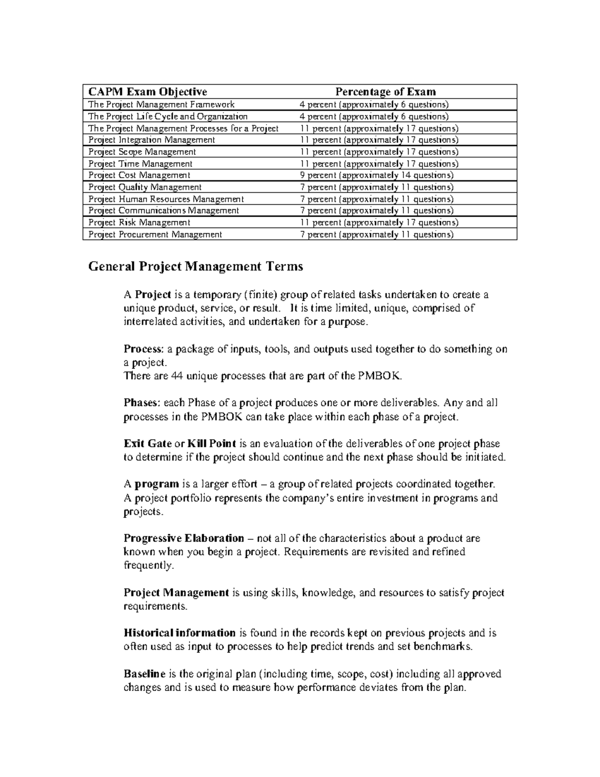 Capm exam prep notes - Management - āĔĉĕX - Studocu