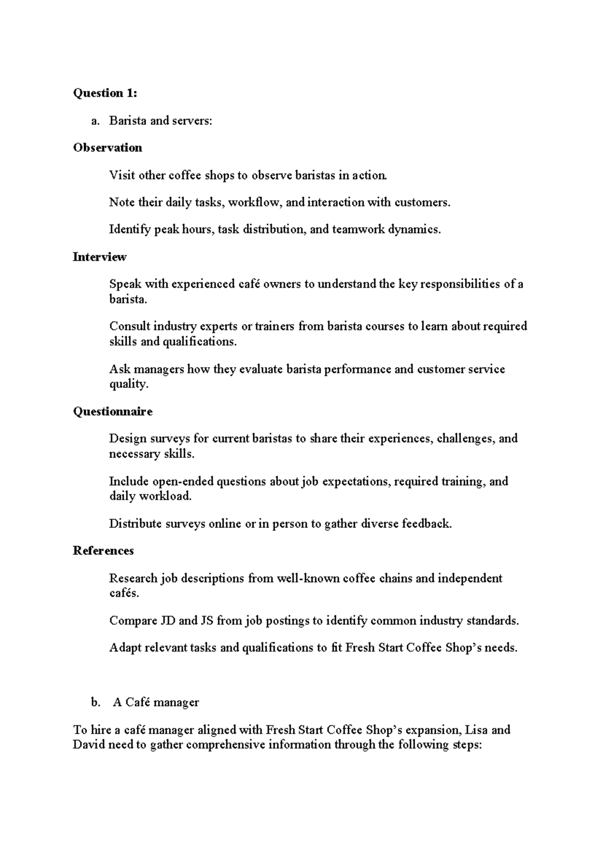 Café Management & Barista Training Strategies: Group-3 Case Study - Studocu