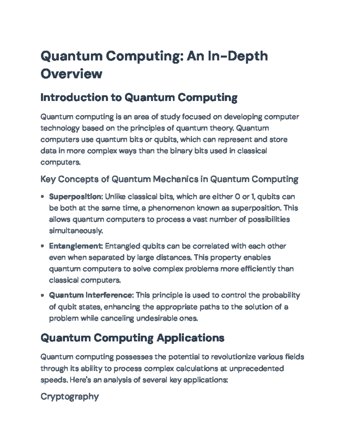 Quantum Computing: Concepts, Applications, and Challenges (CS 101 ...