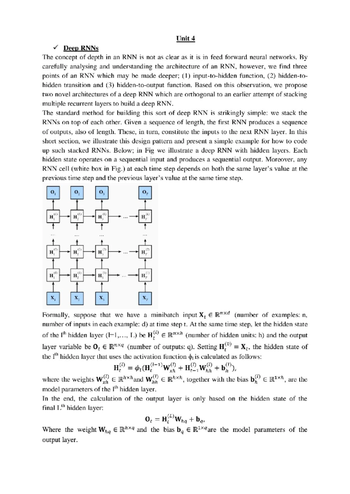 Deep Learning (CS101) Final Exam Notes on Neural Networks and ...