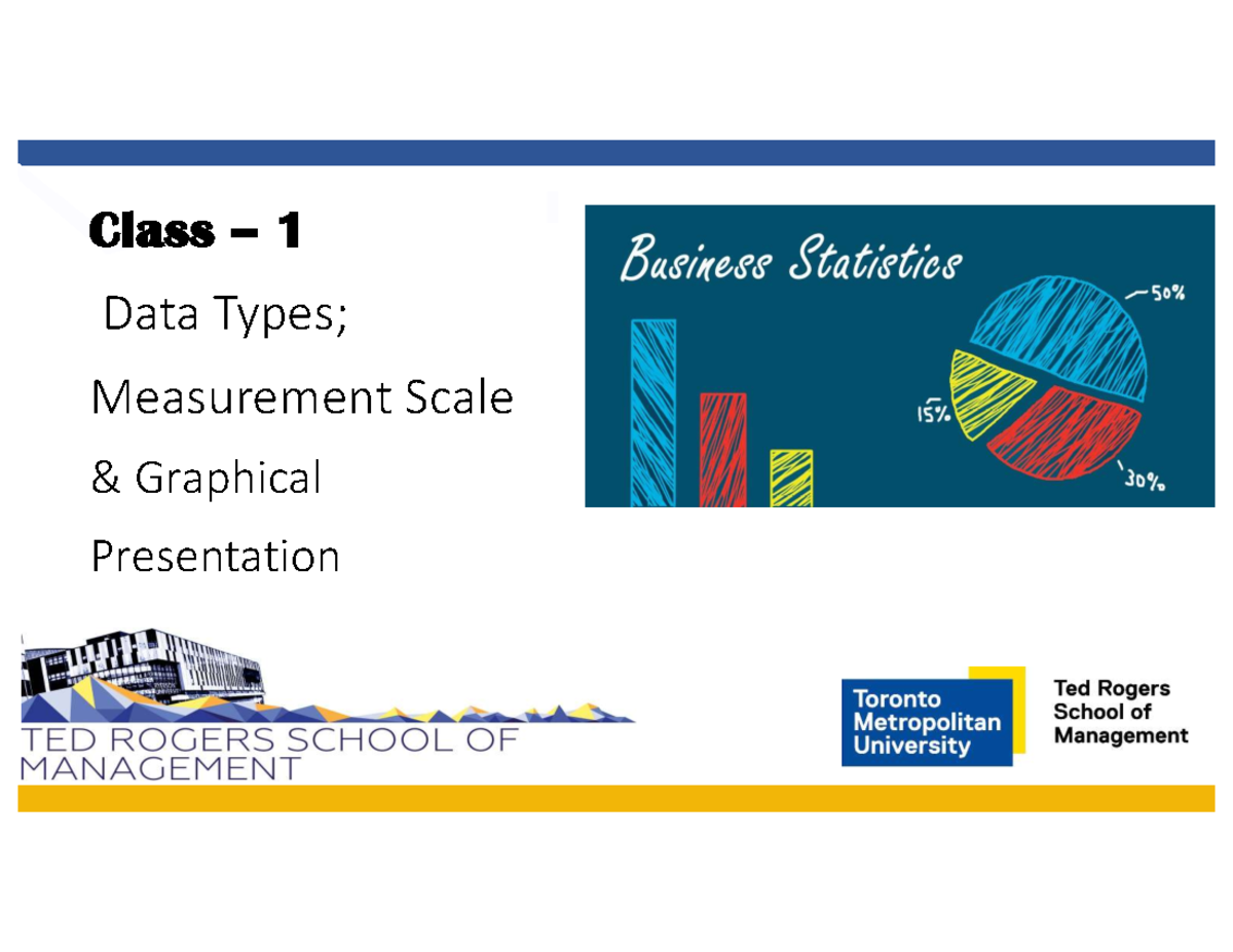 QMS210 Class 1: Data Measurement Scales & Graphical Presentation - Studocu