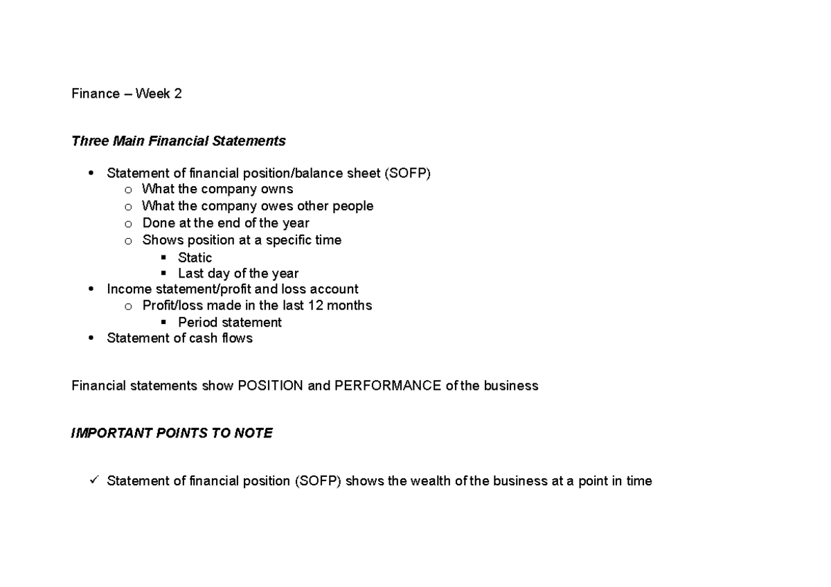 Introduction to Financial Statements: Week 2 Overview and Key Insights ...
