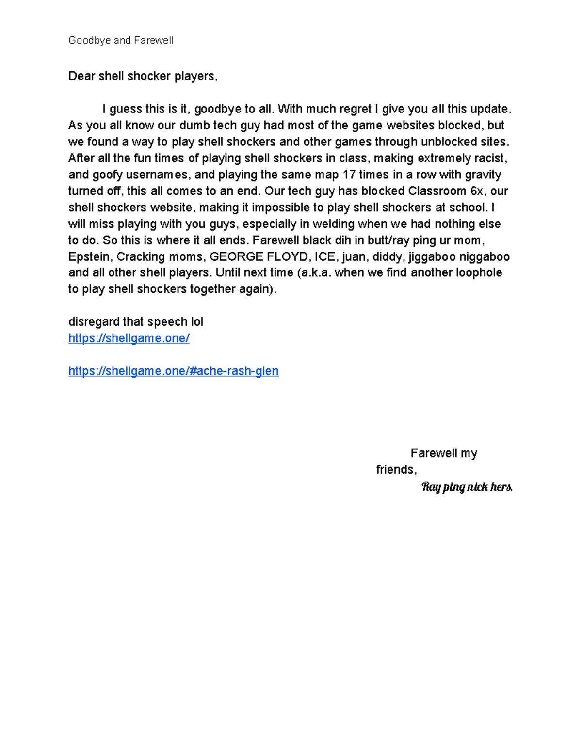 Farewell to Shell Shockers Players: A Final Update - Studocu